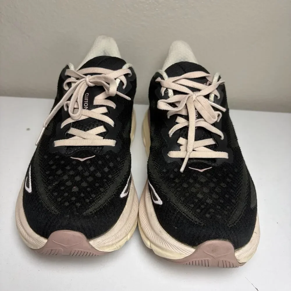 Hoka One Clifton 9 Women's Running Shoes Size 9B Black Light Purple- No Insoles